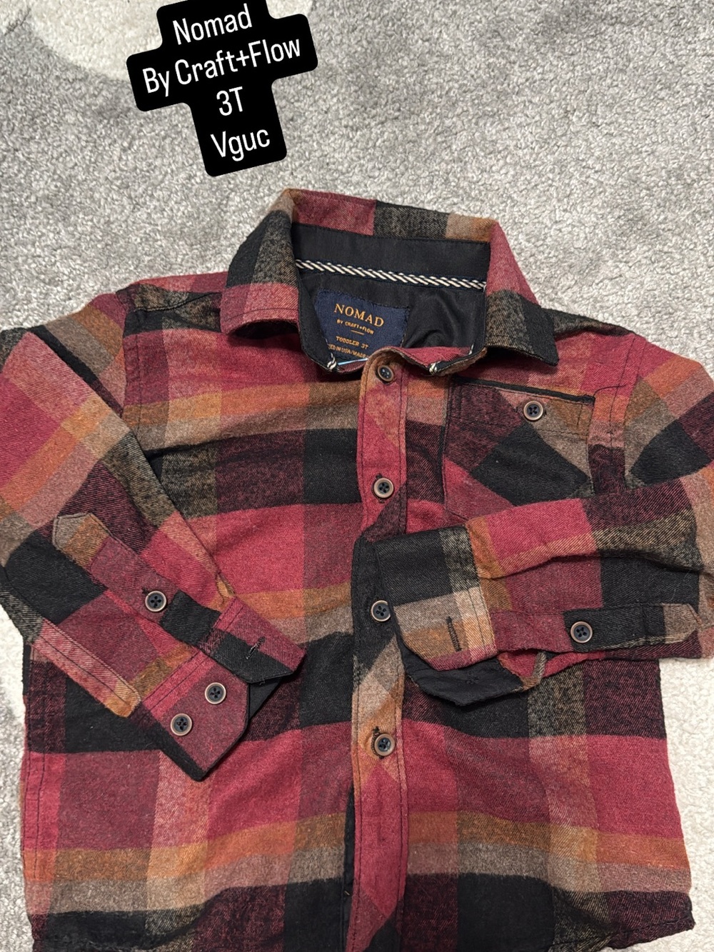 Nomad Red and Black Plaid Button-Down Shirt